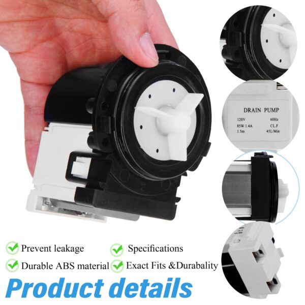 4681EA2001T Washer Drain Pump Motor Compatible with LG and Kenmore Washers - Image 6