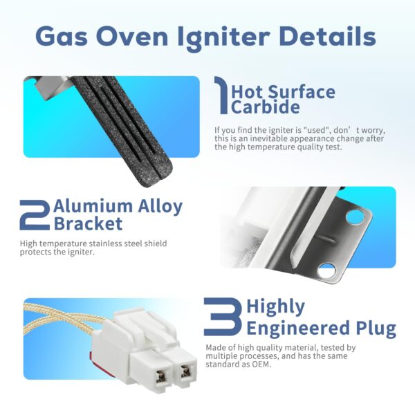 MEE61841401 Gas Range Oven Igniter Replacement Fit for L-G (LRG, LSS, LDG, LSG, LTG) Gas Range, Replaces MEE61841401 MEE61841403 MEE63084901 Range Oven Burner Ignitor (Flat Style), By BOGDA - Image 5