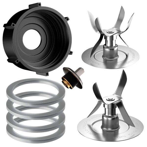 8-Piece Blender Replacement Parts Kit Compatible with Oster & Osterizer – 4-Point Blade, Base Cap, Gaskets & Coupler Pin – Fits 5 & 6 Cup Jars – Not for In2uitive Series - Image 5
