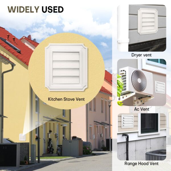 4-Pack White Dryer Vent Cover Replacement, Exterior Exhaust Vent Flaps - Image 3