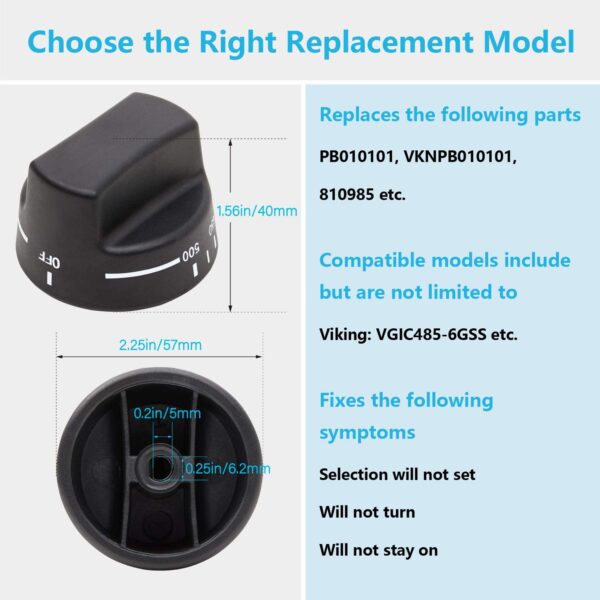 Genuine Viking PB010101 THERMOSTAT BAKE KNOB N/SBK Viking VKNPB010101 - Image 3