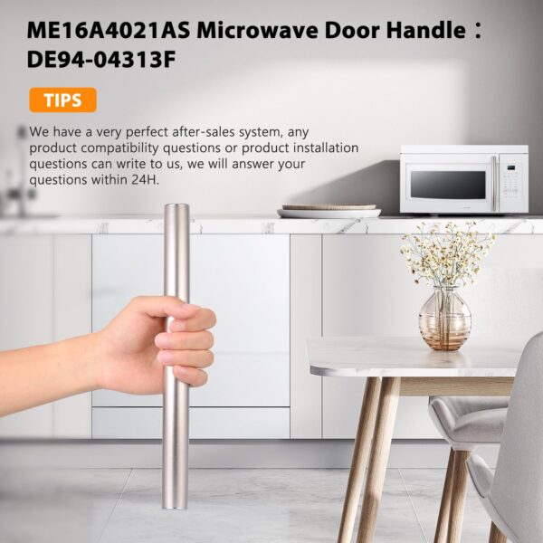 Upgraded ME16A4021AS Microwave Door Handle, DE94-04313F Assembly Handle Compatible with Samsung ME16A4021AS/AA Microwave, Replaces Samsung Microwave Door Handle ME16A4021AS, Alloy Material - Image 3
