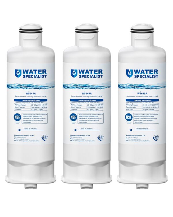 Waterspecialist WS645A Refrigerator Water Filter, Replacement for Samsung® DA97-17376B, HAF-QIN/EXP, HAF-QIN, RF28T5001SR, DA97-08006C, RS27T5200SR, RF28R7351SG, RF24R7201SR, RF27T5201SR, 3 Pack - Image 5