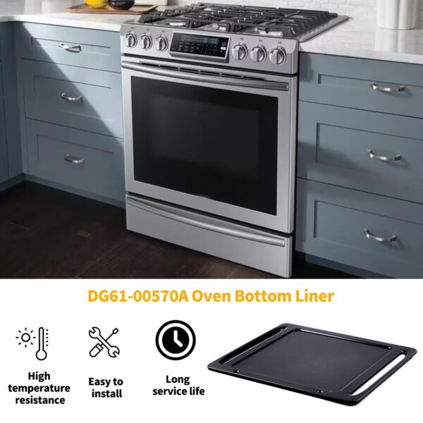 Allstare DG61-00570A Cavity Floor Coating Replacement Parts for Samsung Range Parts Oven Bottom Liner NX58M6630SS/AA NX58H5600SS/AA Samsung Gas Stove Oven Liner Bottom 1 Pcs - Image 5