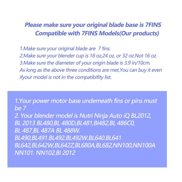 1-Pack Extractor Blade Assembly 7 Fins, Replacement Blender Blade Compatible with Ninja Blenders Auto iQ BL480 BL482 BL642 BL682 NN102 - Image 5