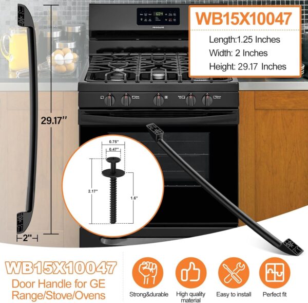 Upgraded WB15X10047 Oven Handle Replacement Compatible with GE Hotpoint Oven Door Handle Replacement(blk) General Electric Range Oven Handle JBP78BB2BB, JBP66BB4WH, JBP26BB3WH, JBP24BB4WH with Screws - Image 7