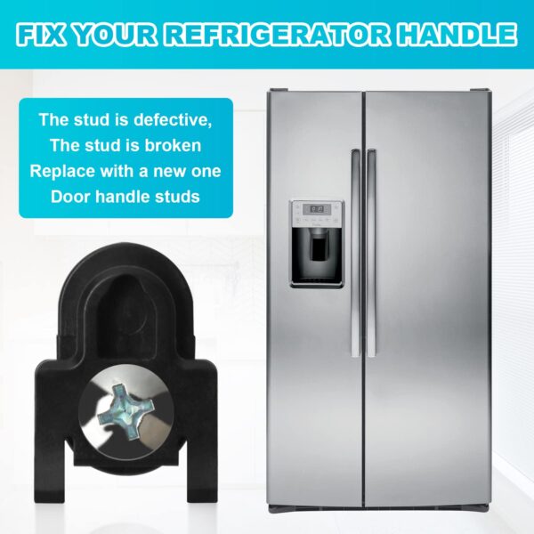 WR01X39781 Refrigerator Door Handle Fastener & for Fits GE Refrigerator Freezer Handle Replacement Parts Compatible Model AP7175647 WR01X25070(2 Pcs) (Black) - Image 3