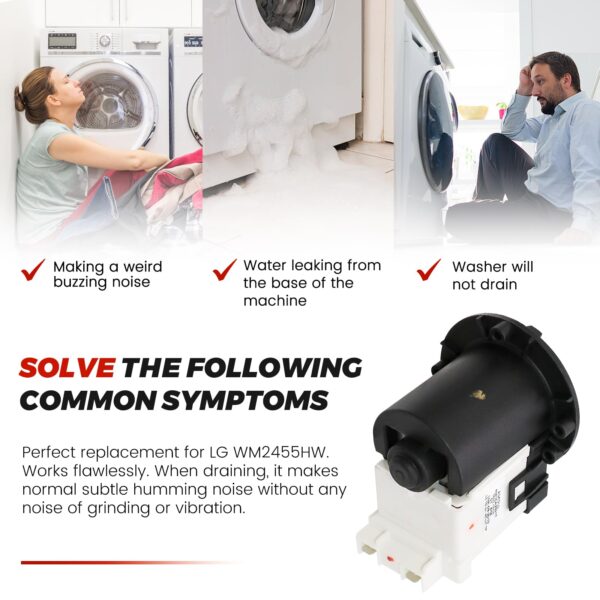 【2026 Upgraded 𝐎.𝐄.𝐌】4681EA2001T WM2455HW WM4370HWA WM3270CW WM3431HS WM3770HVA Washer Drain Pump ASKOLL Motor Replaces KenMore LG M3379-65468 Front load washer drain pump motor by Puxyblue - Image 6