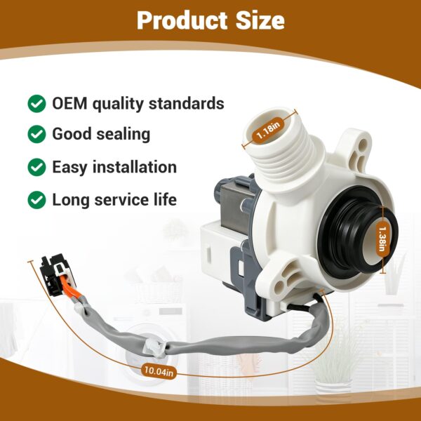 WH23X28418 WH23X24178 WH23X27574 B30-3A02 Washer Drain Pump for ge hotpoint - Image 5