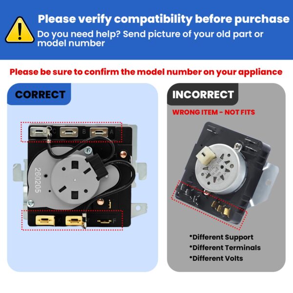 WE04X24550 Dryer Timer Compatible with GE Timer GTD42EASJ2WW GTD48EASW0WB - Image 5