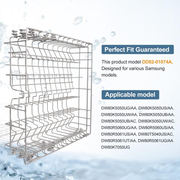 【2026 UPGRADED】DD82-01074A Middle Rack Assembly Replacement Parts Fit for Samsung Dishwasher Dishrack DW80R5061,DW80R5060,DW80K7050UG,DW80K5050US Series - Image 7