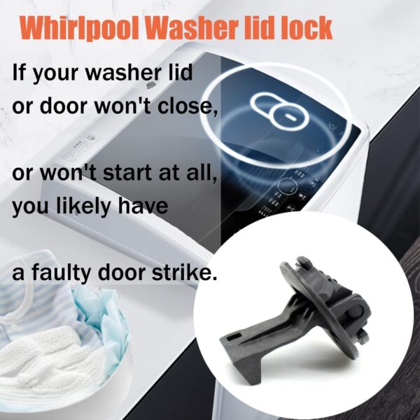 Washer Lid Lock Replacement Maytag Whirlpool Washer Door Latch Parts W11457841 W11091027 4959179 AP6987306 (2 Pack) - Image 6
