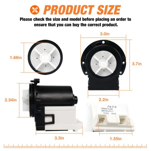 FrigeSwift 4681EA2001T Washer Drain Pump Motor For Kenmore & LG Washers - Image 7