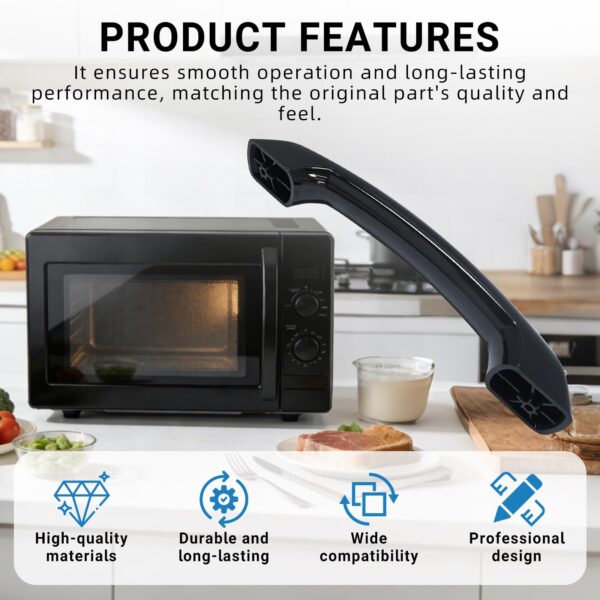 W10259243 Microwave Door Handle Compatible with Whirlpool Maytag W10259243 Replace 1549831 AP4411264 PS2361013 EAP2361013 - Image 3