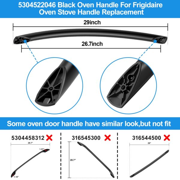 5304522046 Oven Door Handle Replacement for Frigidaire Stove Handle Black - Image 4