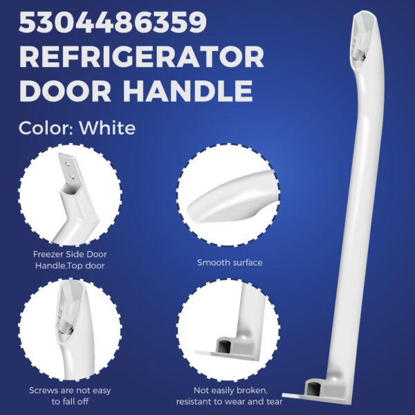 Romalon 5304486359 Frigidaire Fridge Door Handle White Lower Door Handle - Image 7