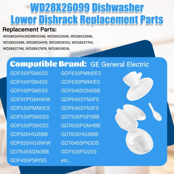 WD28X26099 Lower Rack for GE Dishwasher Rack Replacement,Stainless Steel - Image 6