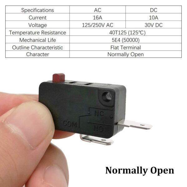 HiQltyla Microwave Door Switch Replacement, KW3AT-16 16A 125VAC, 2NO+1NC - Image 3