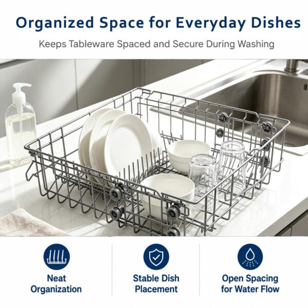 DD82-01385B A/S Dishwasher Rack Assembly Compatible with Samsung Dishwasher Rack Replace Number 4978666 AP6807483 Center Dishrack Fit Samsung DW80R2031US DW80N3030US DW80CG4021SR - Image 8