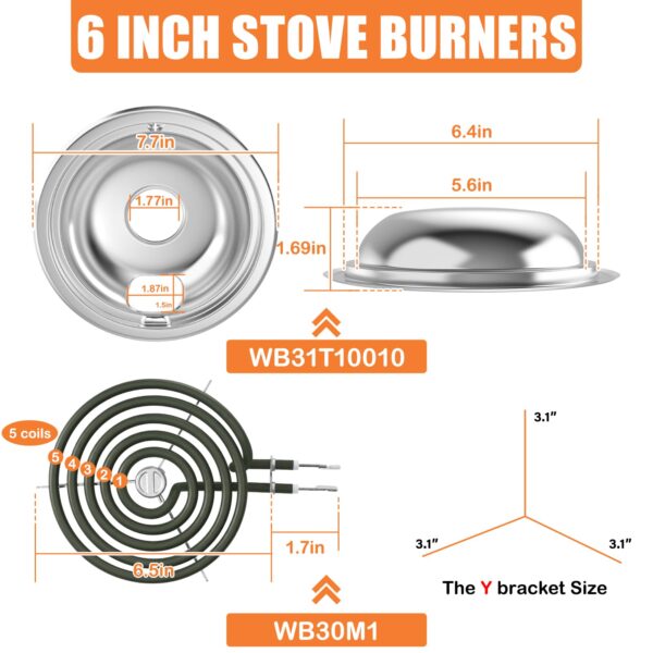 Upgraded GE Drip Pans And WB30M1 WB30M2 GE Stove Burner Replacement Element - Image 7