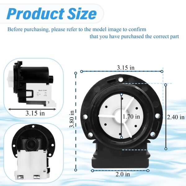 4681EA2001T Washer Drain Pump Motor Compatible with LG and Kenmore Washers - Image 5