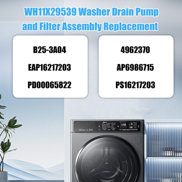WH11X29539 WH11X39237 Drain Pump & Filter Assembly for GE Washers