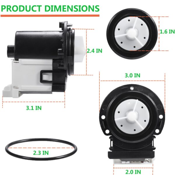 (𝟐𝟎𝟐𝟔 𝐍𝐄𝐖) 4681EA2001T Washer Drain Pump Motor & 383EER4004A 11 Inch Washer Spring Expansion Removal Tool - 4681EA2001T Fit for LG Kenmore Washer Spring Expansion Tool Fit for LG Samsung Washer - Image 3