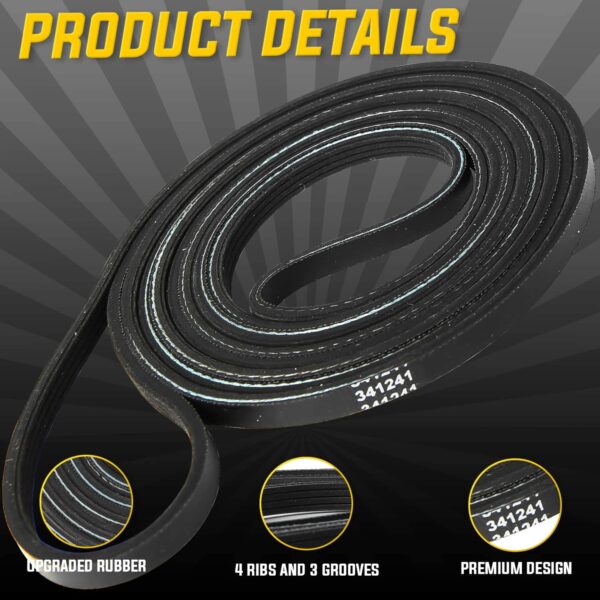Seentech 341241 Dryer Drum Belt Compatible with Whirlpool Kenmore Roper - Image 2