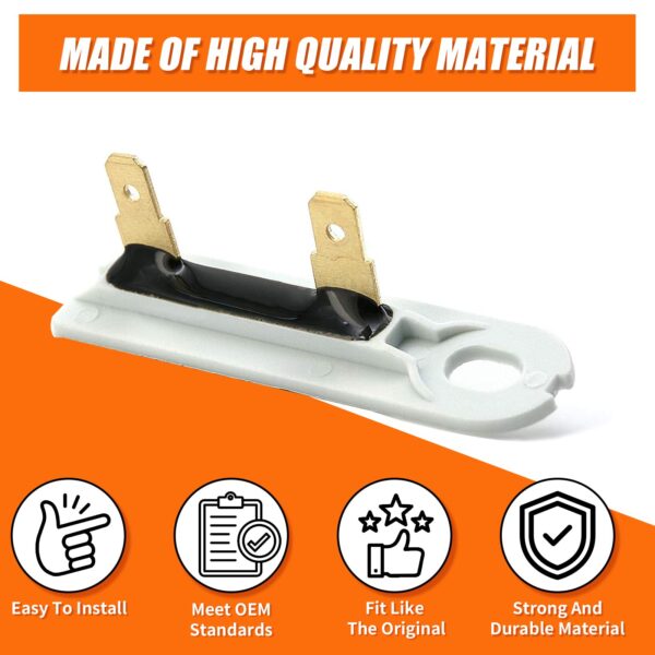 4 Pack 3392519 Dryer Thermal Fuse Replacement Part for Whirlpool Maytag Kenmore Dryers, 3388651, 3392519, 694511, 80005, WP3392519VP (4) - Image 2