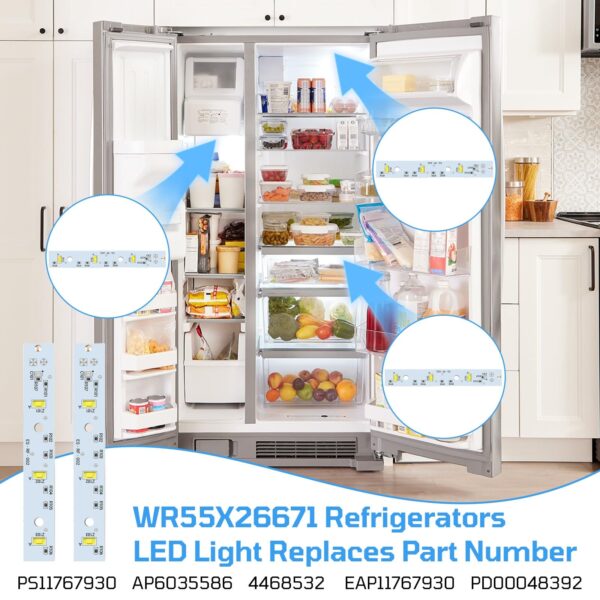 Upgrad WR55X26671 Refrigerators LED Light Board for GE Refrigerator(5 Pcs) - Image 3