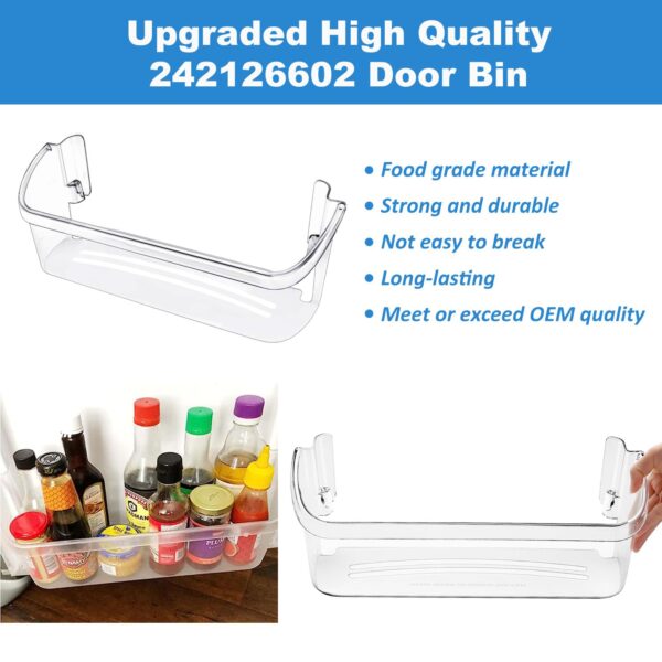 2 Pack UPGRADED 242126602 Refrigerator Door Bin Shelf Replacement for Frigidaire Electrolux Refrigerator Door Shelf Bin Bottom 2 Shelves - Side Shelf Rack Parts AP6278233 PS12364199 4547407 - Image 7