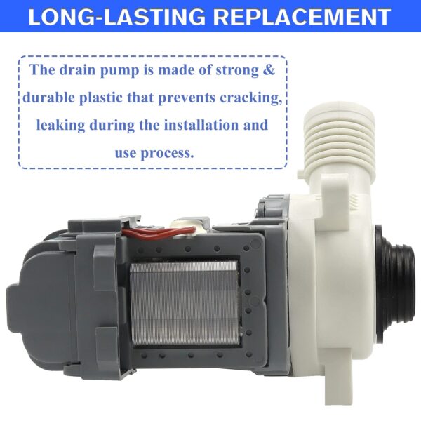 W10276397 Washer Drain Pump for Whirlpool Kenmore Mayt-ag Washing Machine-Replaces WPW10276397VP B40-3A 1874334 AP6018417 LP397(10 Years WARRANTY) - Image 3