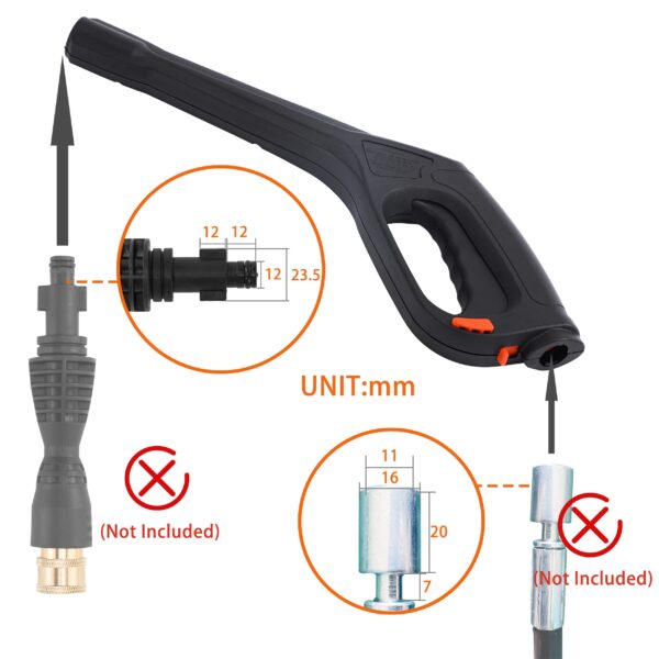 FIXFANS Pressure Washer Gun, 2000PSI Replacement Power Washer Spray Gun - Image 5
