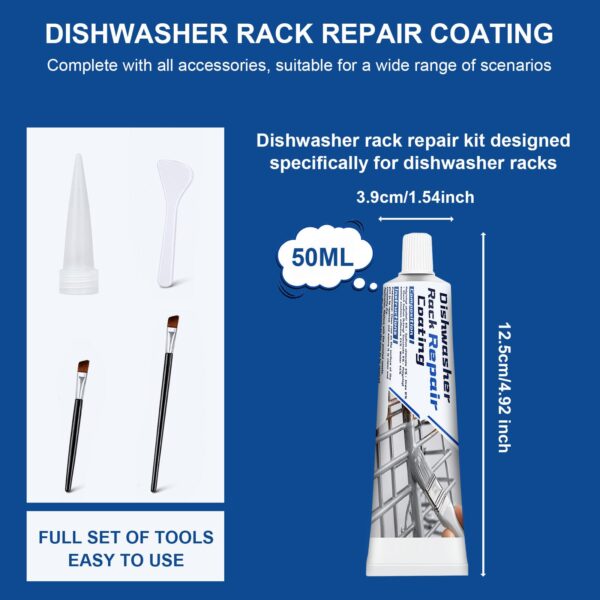 GDDP 50ml Gray Dishwasher Rack Repair Coating, Waterproof & Heat Resistant - Image 4