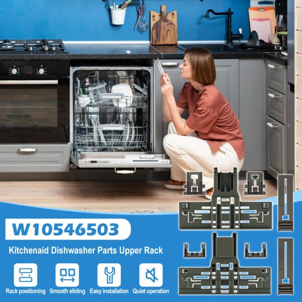 UPGRADED KDTE334GPS0 KDTM354DSS4 KDPE234GPS0 W10306646 Upper Rack Adjuster - Image 7