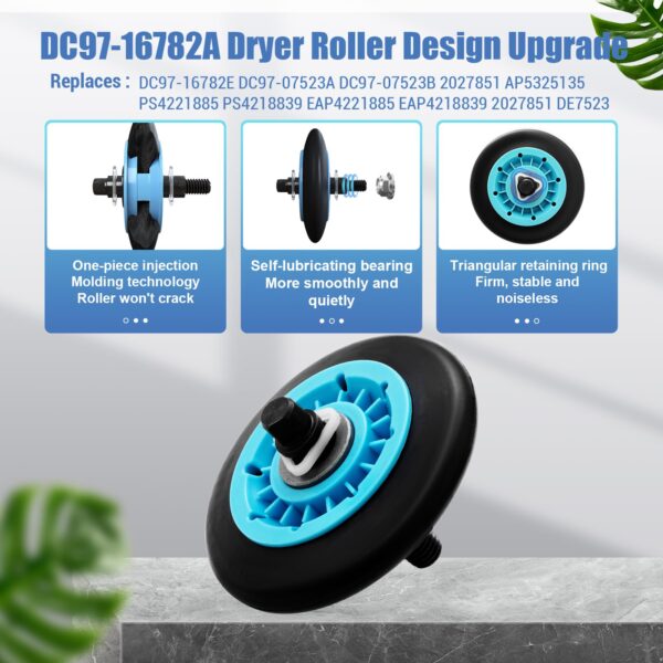 Upgraded Sam-Sung Dryer Repair Kit for DC97-16782A Samsung Dryer Roller - Image 3