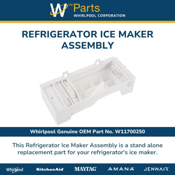 Whirlpool W11700250 Genuine OEM Refrigerator Ice Maker Assembly Replacement Part - Replaces W11546935 and W11633658 - Image 3