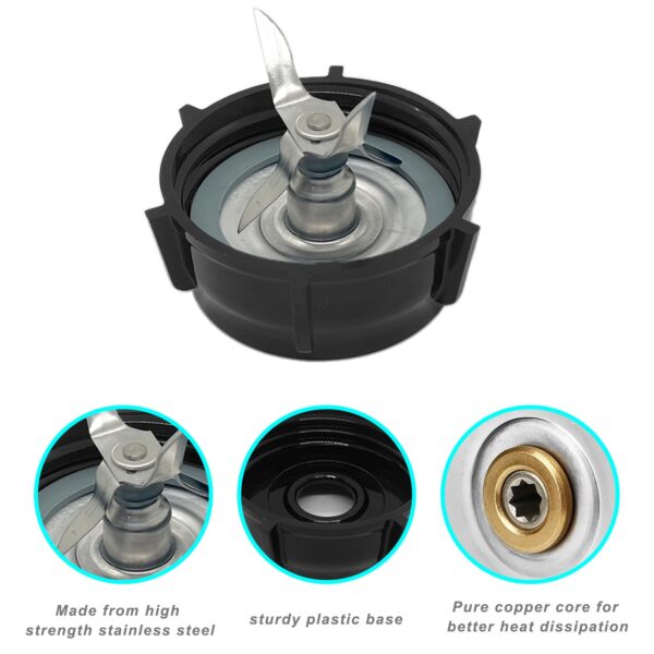 for Oster Blender Replacement Parts Blender Ice Crusher Blade with Jar Base Cap Coupling Stud Slinger Pin and 2 Rubber O Ring Sealing Ring Gasket