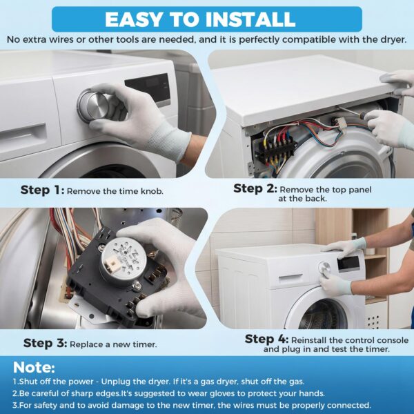 W10185982 WPW10185982 Dryer Timer Replacement, 230V 60Hz, 2-Year Warranty - Image 6