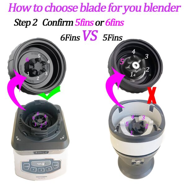[UPGRADE] Small 3.35inch 6-Fin Male Blender Blade Replacement Parts for Nutri Ninja Blender BL660 BL770 BL780 BL740 - Image 4