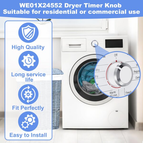 WE01X24552 Dryer Timer Control Knob Replacement for GE General Electric AP6026722, 4396547,PS11736611 - Image 4