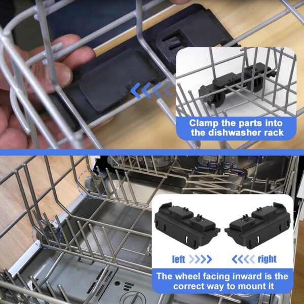 WD28X27241 GE Dishwasher Rack Carrier And Roller Kit for GE Dishwasher Lower Rack Wheels Assembly,Interchangeable With Both The Left and Right Side -Replaces WD12X10439, WD12X10446, WD12X10447-2Pack - Image 5