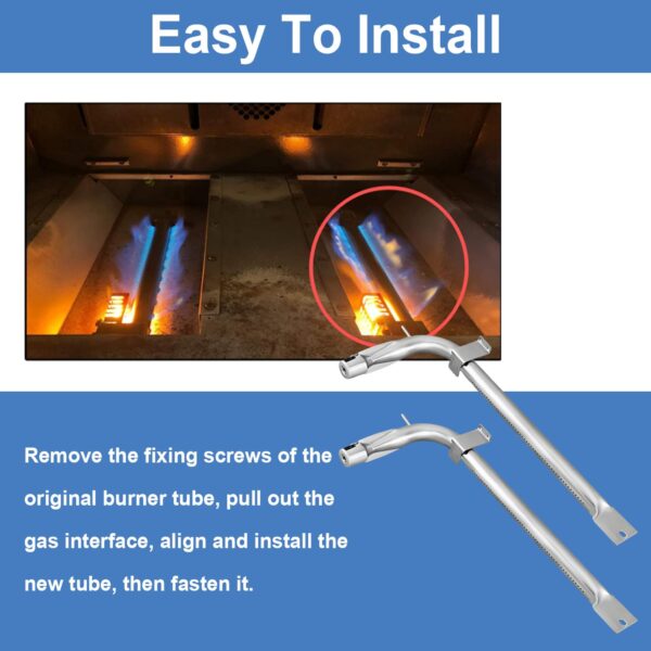 2 Pack PB050012 Oven Burner Tubes, Stainless Steel Oven Replacement Tube, Compatible With Viking Gas Burnner Models EVGIC305, EVGIC365, EVGIC485, VGIC305, Replace PB050009, AP5315675, 811319 - Image 5