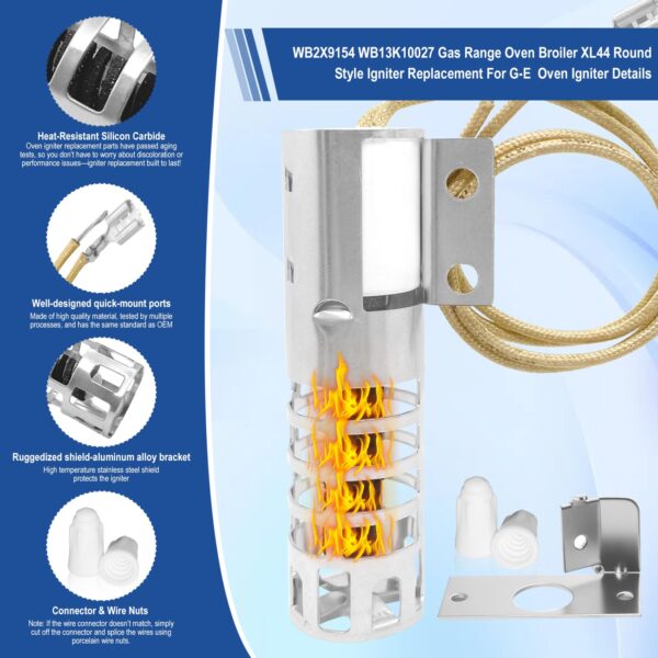 WB2X9154 WB13K10027 Gas Range Oven Igniter for G-E XL44 Oven Igniter Replacement, Round for G-E Gas Oven Igniter WB13K3 WB13K4 PS243425 4342528 AP2014008 GR403 Etc,120V Model Specific. - Image 5