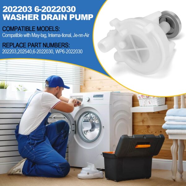 Lucky Seven 202203 Washer Drain Pump for Maytag Washer，Replaces 202203, 202540, 6-2022030, WP6-2022030 - Image 4