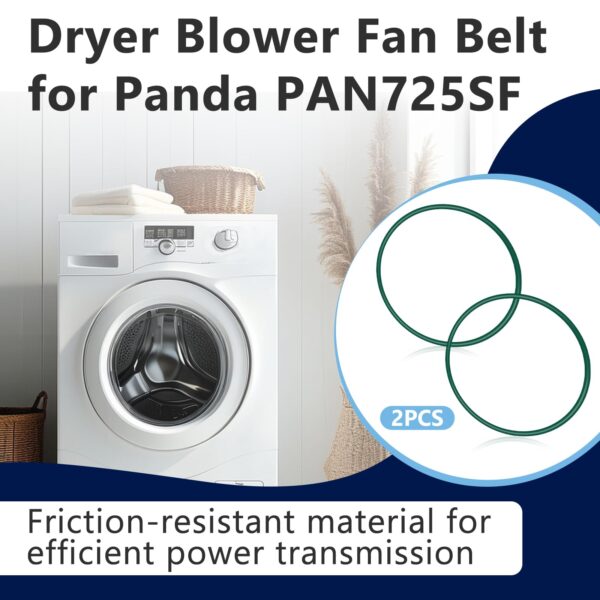 2Pcs PAN725SF Dryer Belt, Seamless Dryer Blower Fan Belt Mini, Compatible with 1.5 Cu.ft Mini Compact for Panda and Aluminus MOCO2 Dryer - Image 2