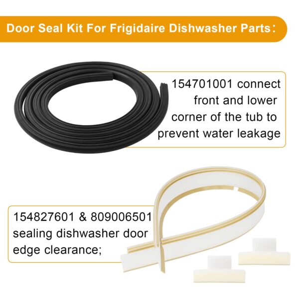 154827601 for Frigidaire Dishwasher Door Gasket Seal Replacement Kit - Image 3