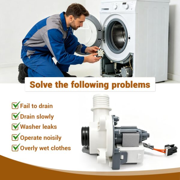 WH23X28418 WH23X24178 WH23X27574 B30-3A02 Washer Drain Pump for ge hotpoint - Image 4