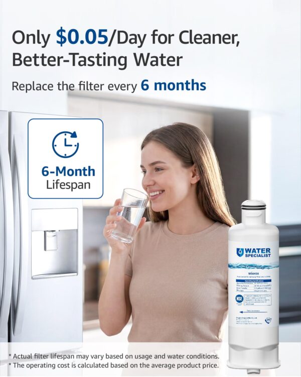 Waterspecialist WS645A Refrigerator Water Filter, Replacement for Samsung® DA97-17376B, HAF-QIN/EXP, HAF-QIN, RF28T5001SR, DA97-08006C, RS27T5200SR, RF28R7351SG, RF24R7201SR, RF27T5201SR, 3 Pack - Image 3