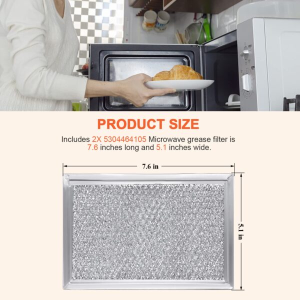 5304464105 WB06X10608 Microwave Grease Filter Screen 5304478913 by Beaquicy - Replacement for Frigid-aire Microwave Oven - Pack of 2 - Image 6